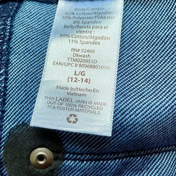 Blue Denim Slim Fit Jeggings  Maternity Time & Tru- NWOT! Large 12 - 14 - Picture 9 of 14